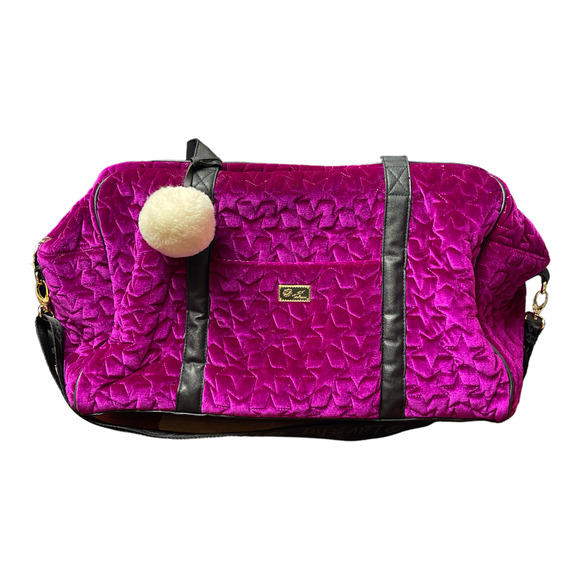 Betsey Johnson Handbags - Betsey Johnson Magenta Velvet Weekender Luggage Travel bag  18Wx12"Hx7D